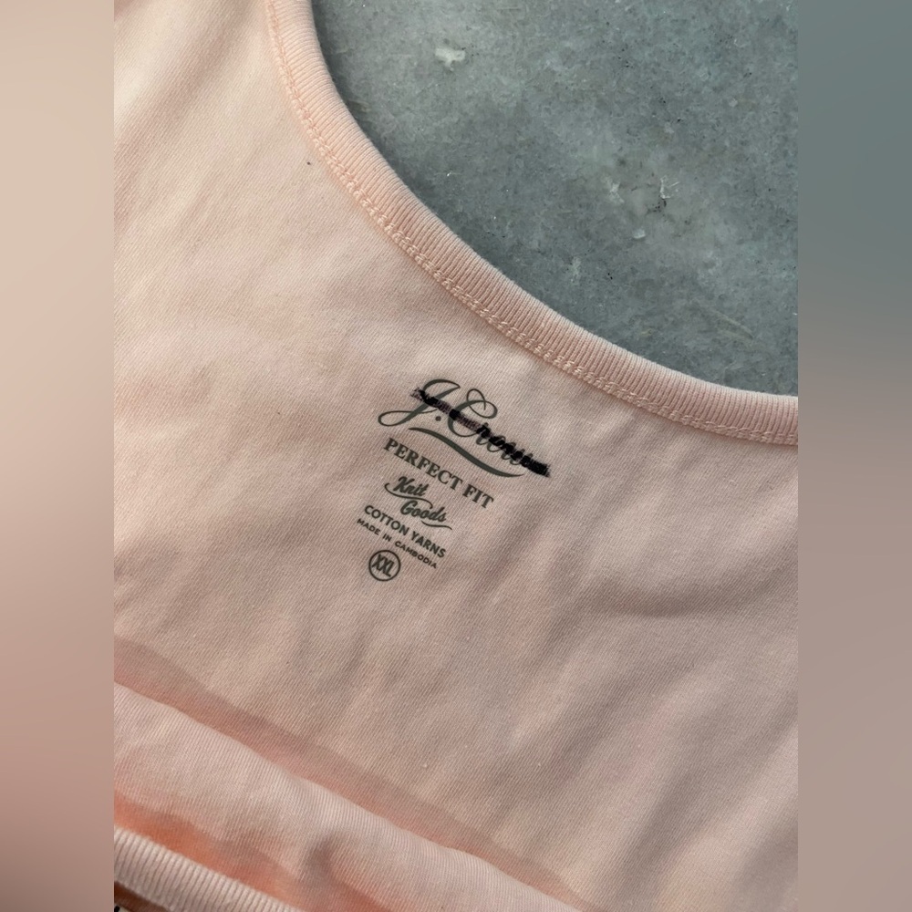 NWOT J. Crew Perfect Fit Size XXL Pink Scoop Neck Cotton Tank Top Stretch Lined - Picture 6 of 11